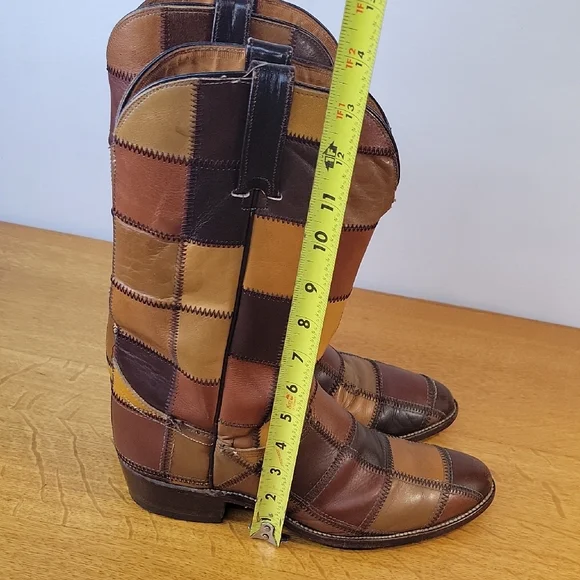 Patchwork Leather Western Boots - Picture 14 of 16